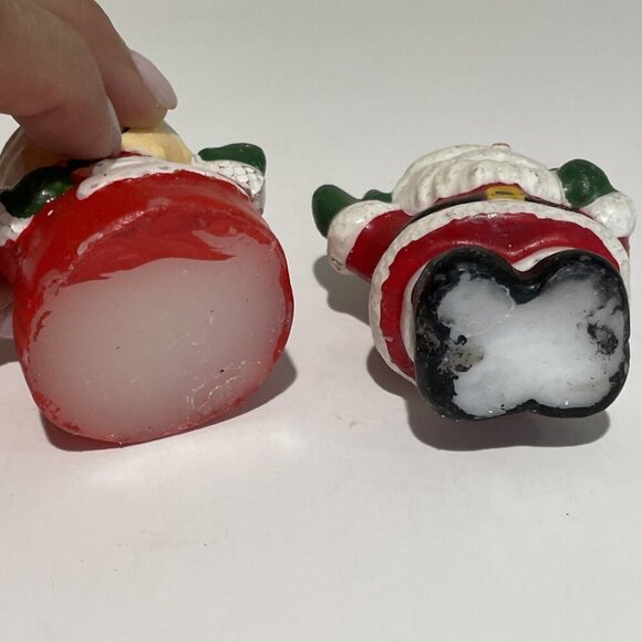 Vintage Wax Candles Mr. & Mrs. Santa Claus Christmas  2.5" Holiday Decoration - Picture 5 of 7